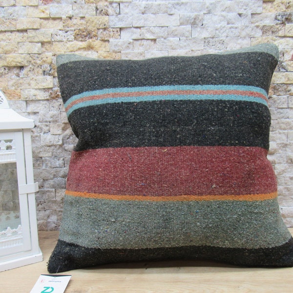 ethnic turkish pillow 18x18 outdoor pillow kilim pillow cover 18x18 bohemian pillow aztec pillow organic pillow rustic pillow code 1783