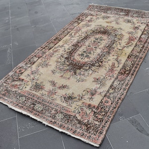 Oriental rug, Area rug, Vintage rug 3.8 x 7.0 Ft, Turkish rug, Boho rug, Decor rug, Floor rug, Oushak rug, Anatolian rug, Bedroom rug Zd2537