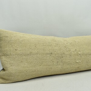 Natural pillow, Boho decor pillow, Lumbar pillow, Bohemian pillow, Anatolian kilim pillow, Long pillow, 14x36 Pillow cover code 374