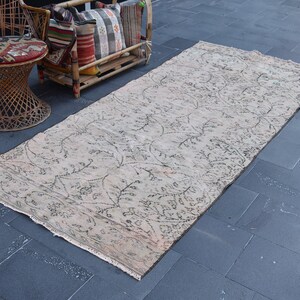 Vintage Turkish rug, Anatolian rug, Hallway rug, 3.8 x 8.9 ft, Unique rug, Oushak runner rug, Handmade aztec rug, Wool rug, Carpet ZDA0608
