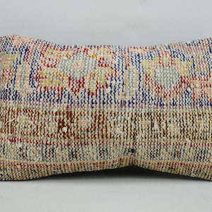 couverture d’oreiller de tapis unique turque / décor ethnique / oreiller décoratif / décoration intérieure / idée de décoration de salon / housse d’oreiller 12x20 / code 4310