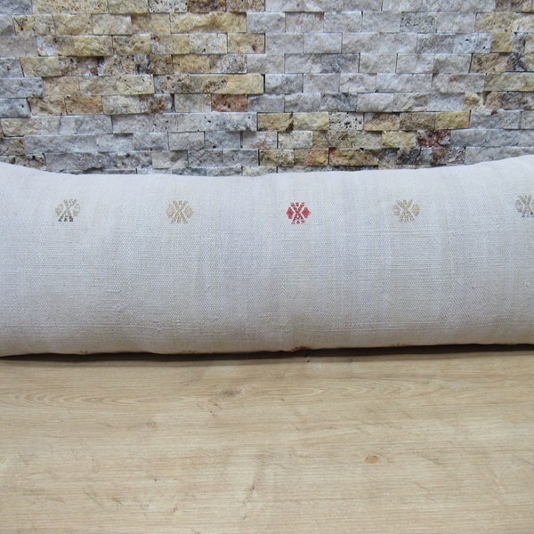 euro sham kilim oreiller / décoration maison kilim oreiller / 12x36 jeter oreiller / oreiller kilim aztèque / oreiller canapé / oreiller kilim lombaire / code 718