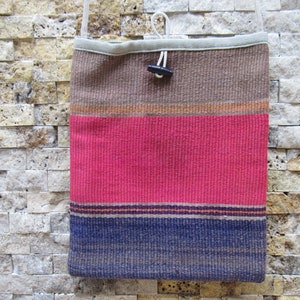 kilim bag , rare kilim bag ,leather kilim bag 8x10&quot; rustic bag embroidery design kilim bag , ethnic bag , aztec bag , hand bag code 11