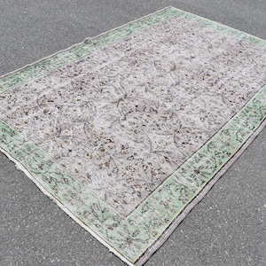 Turkish area rug, Vintage handmade rug, Bohemian rug, Purple rug, Oriental rug, Oushak rug, Home decor, Bedroom rug, Rug 5.8 x 9 Ft Zd3360