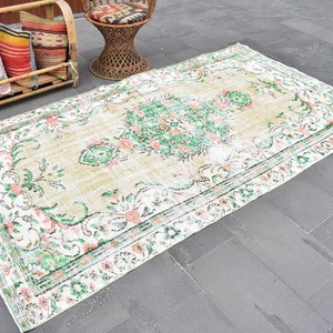 Vintage rug, Turkish rug, Bohemian rug, Decor rug, Oriental rug, Oushak rug, Anatolian rug, Bedroom rug, Office rug, 4.8 x 8.5 Ft ZDA0129