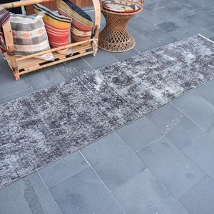 Turkish rug, Runner rug, Vintage rug, Handmade rug, 2.3 x 9.3 ft, Boho rug, Oushak rug, Home decor, Natural wool rug, Nomadic rug, ZDA0404