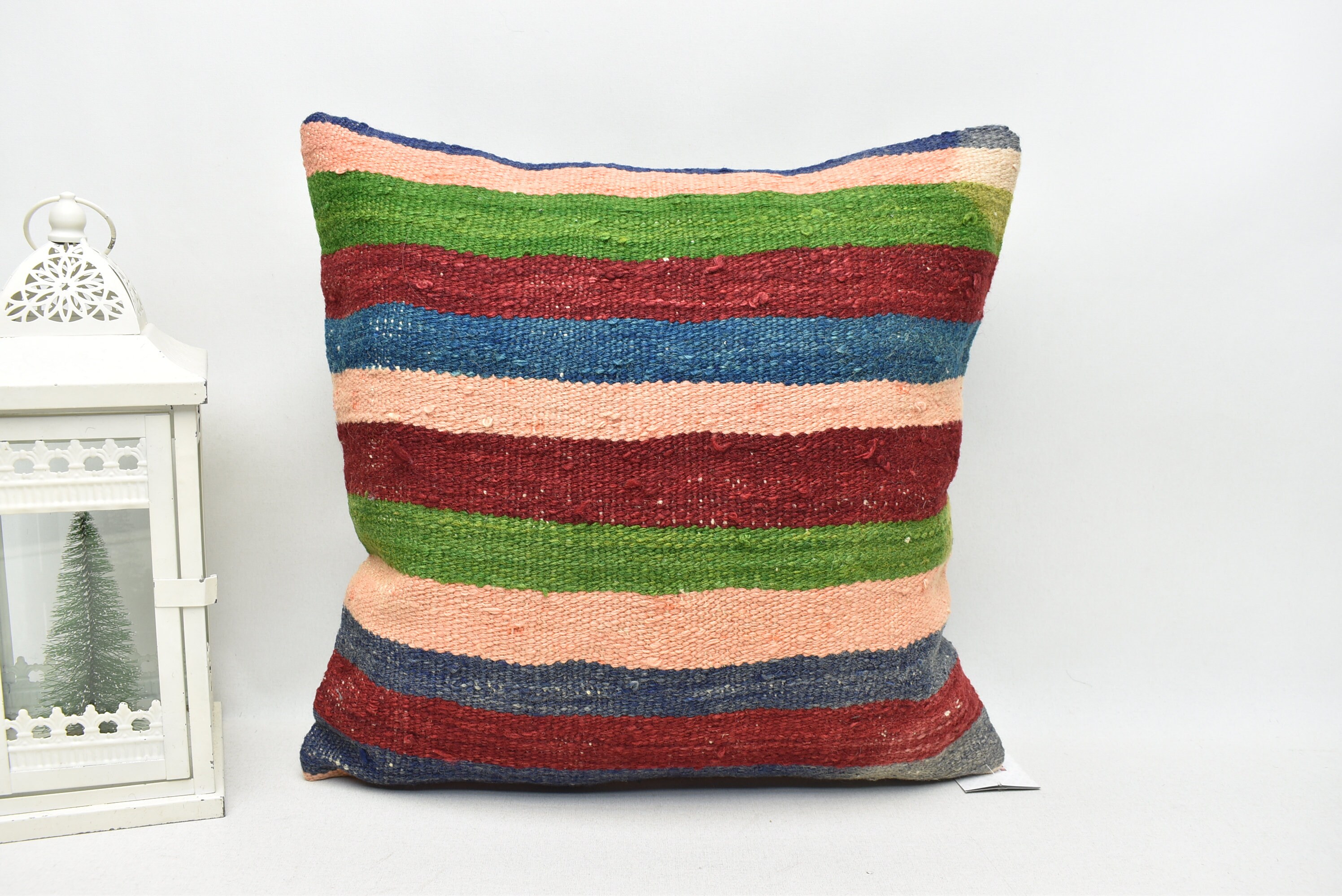Handmade pillow cover, Organic kilim pillow, 18x18 anatolian pillow, Throw pillow, Tribal pillow, Turkish pillow, Ethnic pillow, code 3116