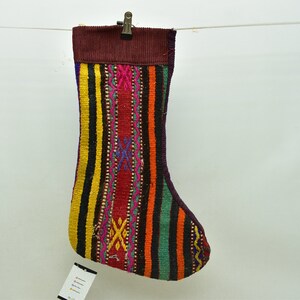 striped kilim christmas ornament socks christmas stocking 11x18 christmas gift fireplace decorative fireplace wall decor socks code 1075