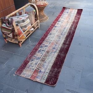 Turkish rug, Runner rug, Vintage rug, Handmade rug, 2.1 x 9.3 ft, Boho rug, Oushak rug, Home decor, Natural wool rug, Nomadic rug, ZDA1227
