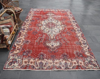 エスニックラグ、玄関マットラグ、トルコラグ、ハンドメイドラグ、4.4