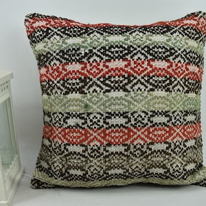 farmhouse decor kilim pillow / decorative couch pillow / 18x18 handmade pillow / home decor / bohemian pillow / cushion cover / code 5993