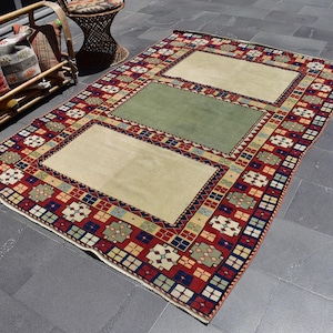 Decorative area rug , aztec rug , Free Shipping 5.3 x 7.7 ft home decor rug , Otantic rug , Kitchen rug , Tribal rug , Floor rug  , ZDA0909