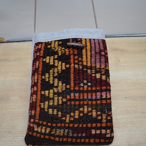 kilim bag, organic wool turkish bag, bohemian bag, handmade kilim bag, bohemian bag, 8x11&quot; bag, ethnic bags, unique bag, hand bag, code 34