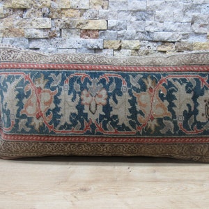 lumbar rug pillow / ottoman rug pillow / 12x24 bohemian pillow / throw pillow / aztec rug pillow / home decor pillow / cushion / code 2121
