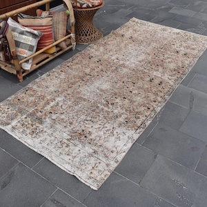 Turkish kilim rug, Vintage oriental kilim rug, Boho handmade rug, Bohemian rug, Runner rug, Color kilim rug, Kilim, 3.9 x 8.6 ft zda1343