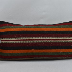 bench kilim pillow / throw pillow / boho decor kilim pillow / tribal kilim pillow / handmade kilim pillow  / 12x24 pillow cover / code 5256