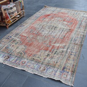 Vintage rug, Natural rug, Bohemian rug, Tribal rug, Livingroom rug, Handmade rug, Turkish rug, 5.3 x 9.1 Ft, Boho rug, Oushak rug ZDA1096