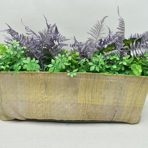 Arredamento rustico per la casa, Forniture per il giardinaggio, Arredamento per terrazza, Copertura vegetale kilim fatta a mano, Portavaso, Arredamento per balcone, Custodia per vasi da 6 x 16 pollici, Codice 522