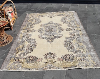 ヴィンテージラグ、エリアラグ、トルコラグ、送料無料 6 x 7.5