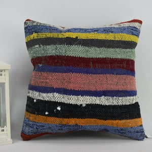 decorative kilim pillow cover / rustic decor pillow / 18x18 anatolian pillow / throw pillow / sofa pillow / turkish pillow cover / code 5711