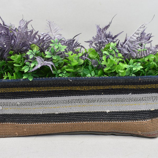 Striped kilim plant pot cover, Garden decor, Housewarming gift, Gift for moms, Storage organizer, 6 x 16 inch pot case, Code 517