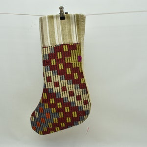 organic wool kilim stockings handmade christmas socks 11x18 christmas home decor socks santa claus socks christmas decor socks code 106