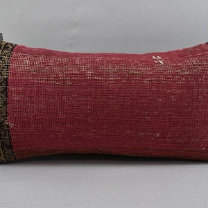 Turkish kilim pillow, Throw pillow cover, Striped kilim pillow, Handmade wool pillow, Lumbar kilim pillow, 12x24 pillow cover, code 5559