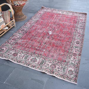 Oriental rug, Bohemian rug, Large rug, Vintage rug, Turkish rug, Decorative rug, 5.1  x 8.5 Ft, Floor rug, Oushak rug, Bedroom rug, ZDA1179