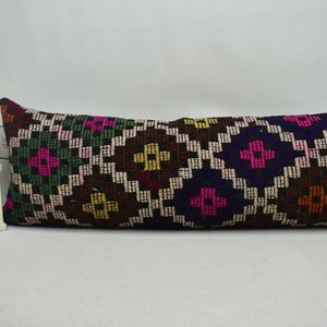 decorative kilim pillow / ethnic pillow cover / 12x36 bohemian pillow / anatolian kilim pillow / throw pillow / handmade pillow / code 2234