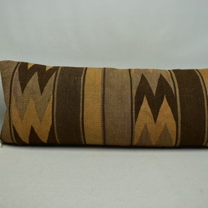 natural wool pillow / handmade pillow / boho home decor / turkish kilim pillow / saloon decor / boho pillow / 14x36 pillow cover code 406