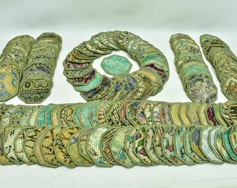 Turkish rug coaster set 153 pieces, Restaurant decoration, Round coffee table decor, Drink coaster, Rug coaster, Boho coaster, code 1177