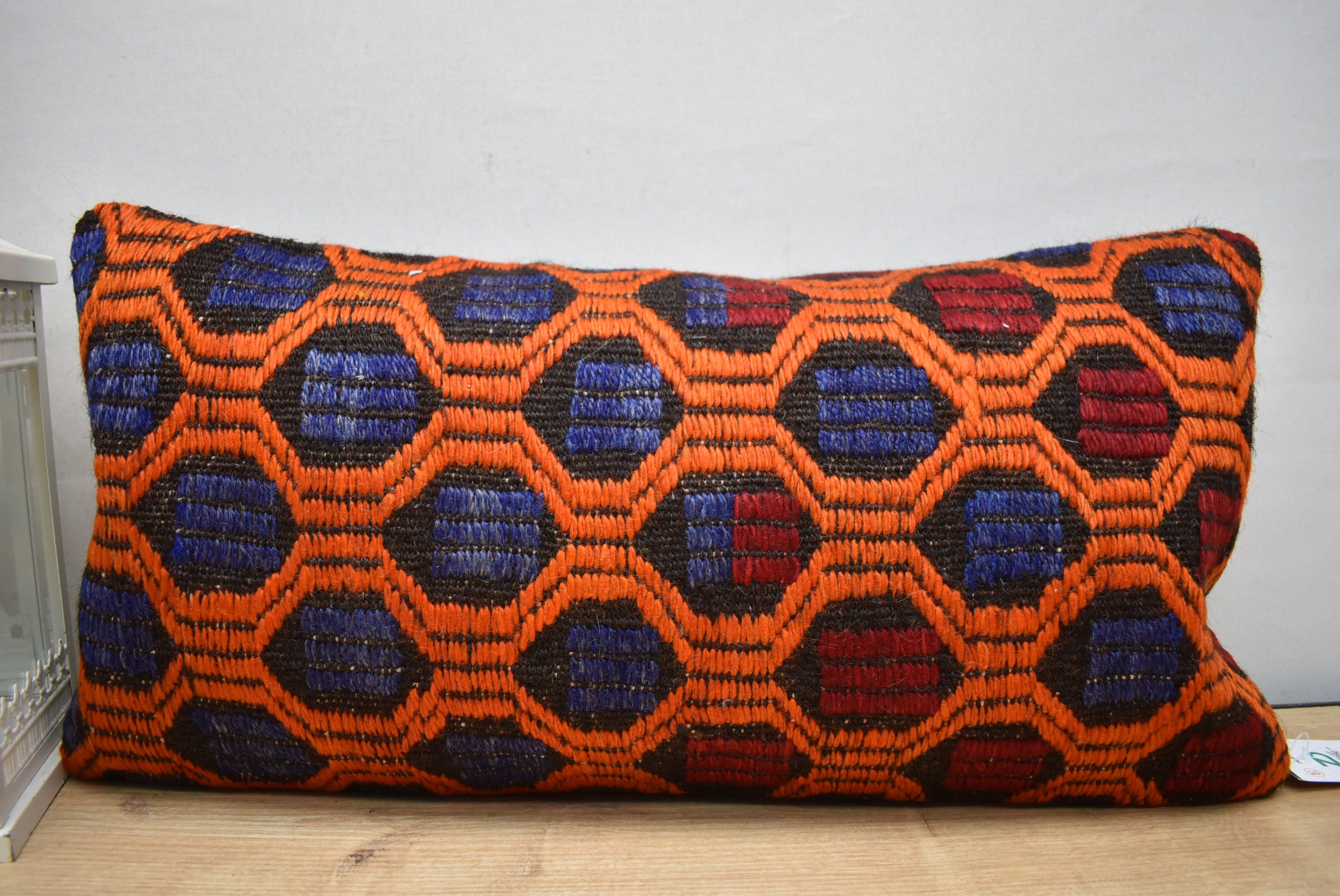 Orange kilim pillow / special design pillow / ethnic pillow / Etsy