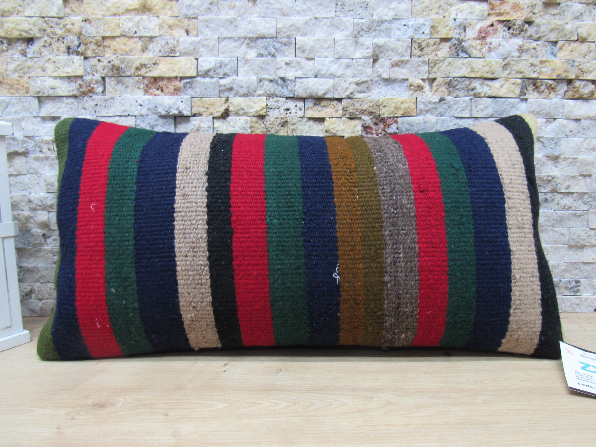 Handwoven striped design lumbar kilim pillow euro sham kilim Etsy