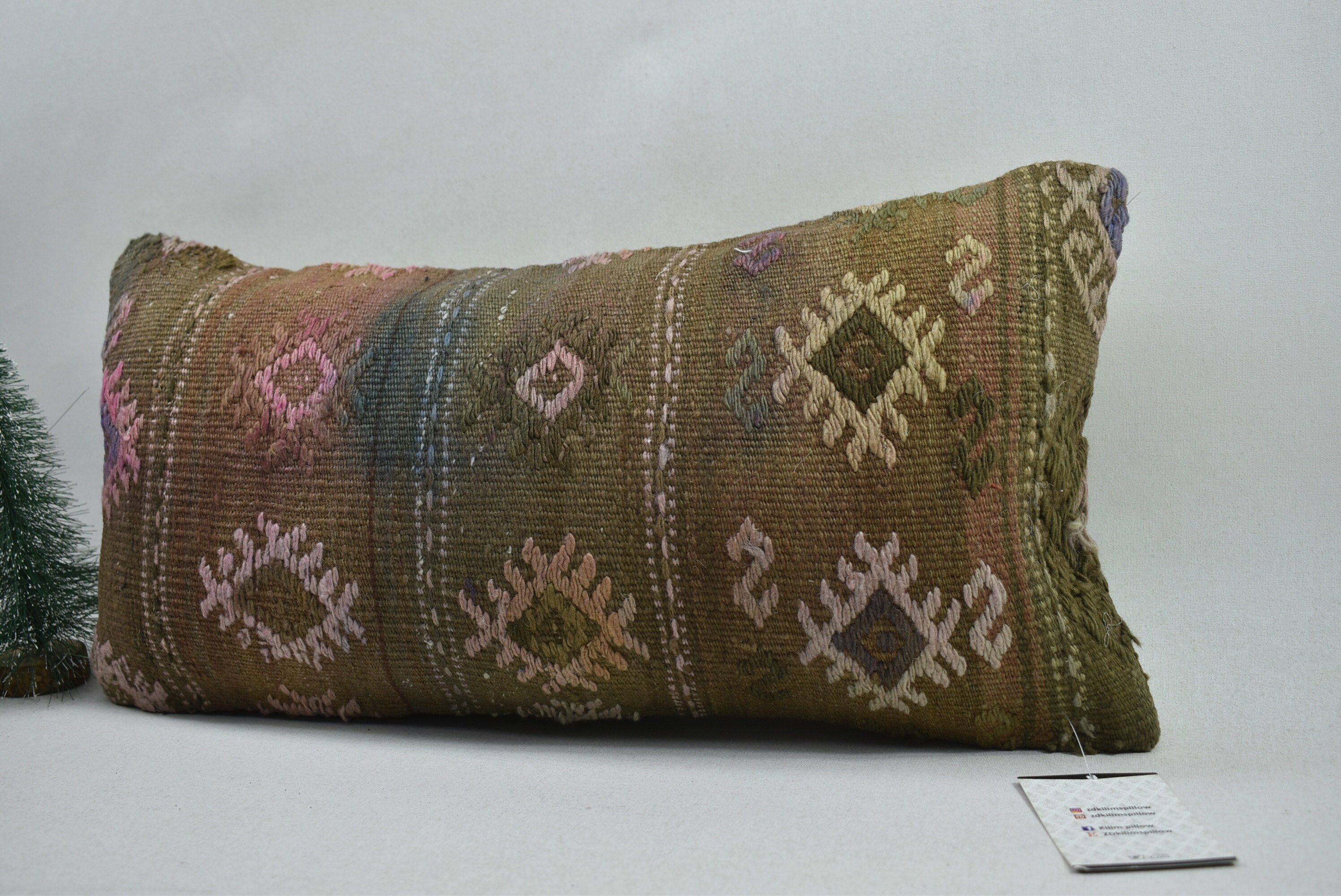 decorative kilim pillow cover nomadic wool pillow 10x20 pillow cover ethnic decor pillow tribal pillow oriental pillow code 3080
