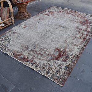 Oushak-tapijt, Turks tapijt, vintage tapijt, handgemaakt tapijt, 5,5 x 8,3 ft, boho-decortapijt, huisinrichting, Anatolisch tapijt, slaapkamertapijt