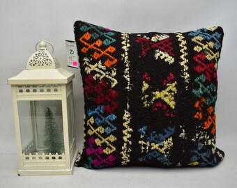 handmade pillow / turkey pillow 18x18 bohemian kilim pillow / decorative kilim pillow / kilim pillow / pillow cover  18x18 code 6836