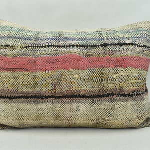Home decor kilim pillow case, Handwoven kilim pillow, Ethnic kilim pillow, Turkish kilim pillow, 16x24 bohemian kilim pillow cover code 4201