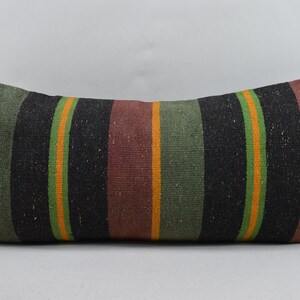 bench kilim pillow / throw pillow / boho decor kilim pillow / tribal kilim pillow / handmade kilim pillow  / 12x24 pillow cover / code 5414