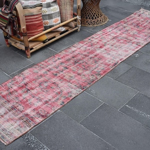Turkish rug, Runner rug, Vintage rug, Handmade rug, 2 x 9.2 ft, Boho rug, Oushak rug, Home decor, Natural wool rug, Nomadic rug, ZDA0857