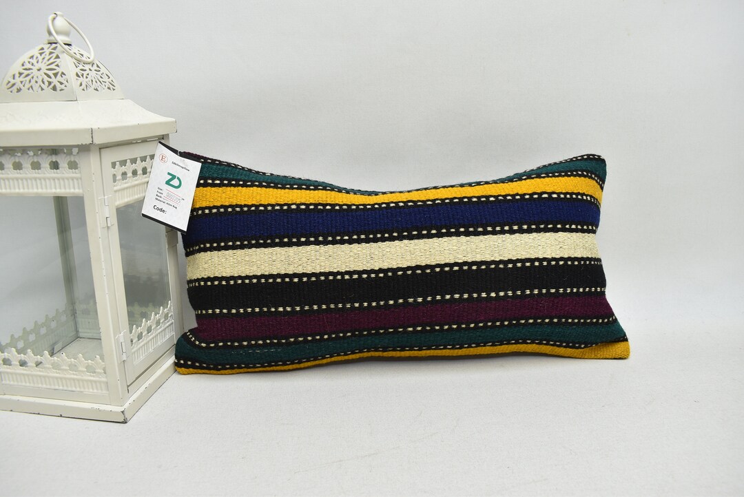 Euro Sham Kilim Pillow / Organic Pillow / Rustic Pillow / Striped