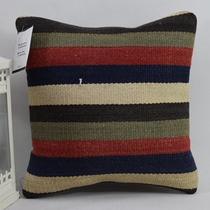 Copertura del cuscino kilim turco, cuscino fatto a mano, cuscino in lana, cuscino in lana organica, cuscino per l'arredamento della casa, copertura del cuscino del divano 14x14, codice 2822