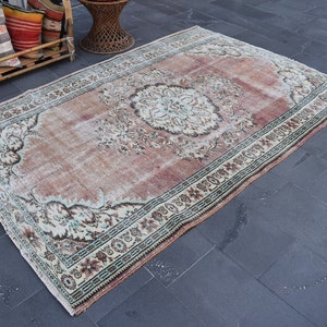 Turkish Rug, Vintage Rug, Oushak Rug, Bohemian Rug, 3.4 X