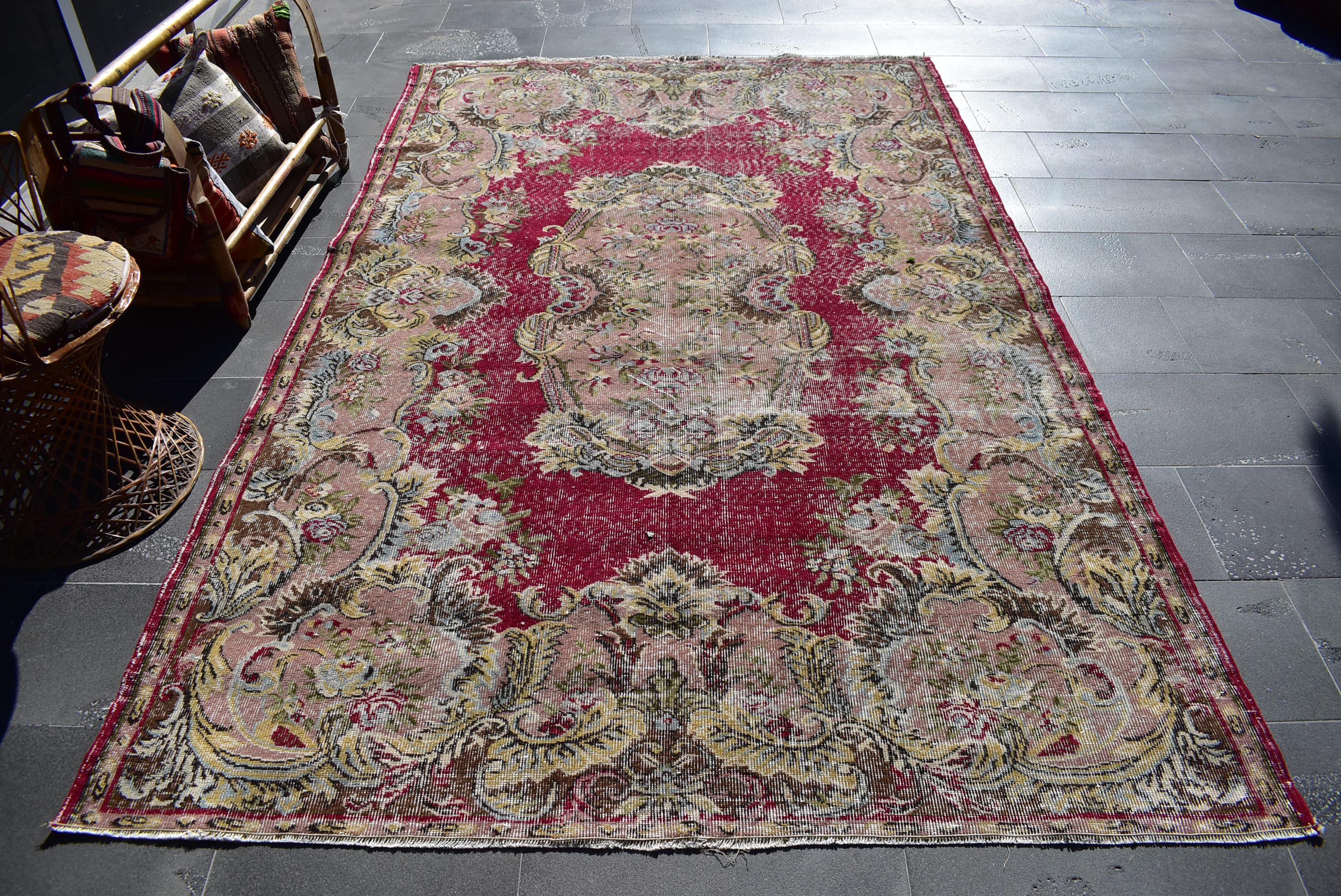 トルコ絨毯、手作りエリアラグ、オリエンタルヴィンテージラグ