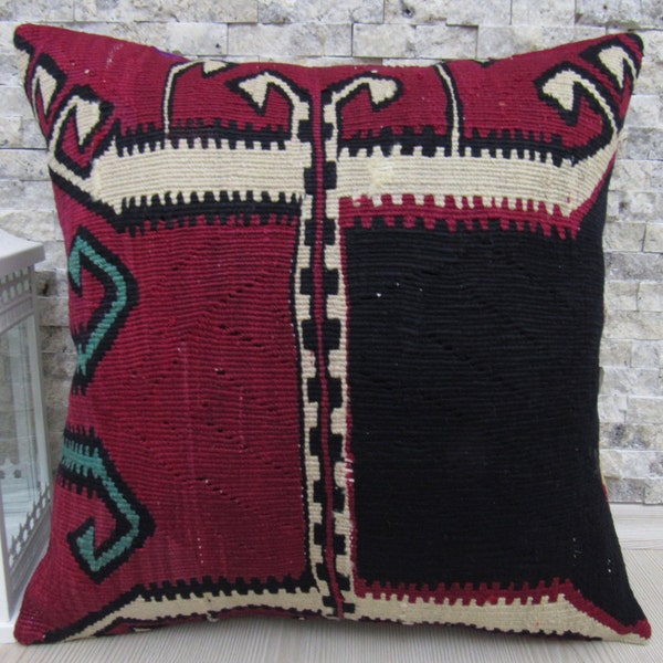 18 x 18 inches Kilim cushion handwoven kilim lumbar home decor nomadic pillow decorative bedding pillow aztec pillow boho pillow lumbar