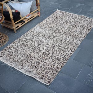Turkish area rug, Vintage handmade rug, Bohemian rug,  Oriental rug, Oushak rug, Home decor, Bedroom rug, Rug 3.4 x 6.6 Ft ZDA0784