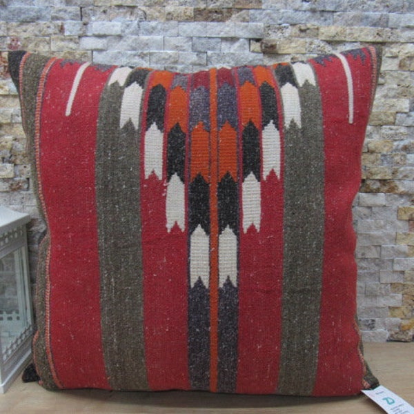 turkish kilim pillow cover 24x24 decorative pillow euro sham pillow kilim kissen bohemian home decor pillow sofa pillow code 228