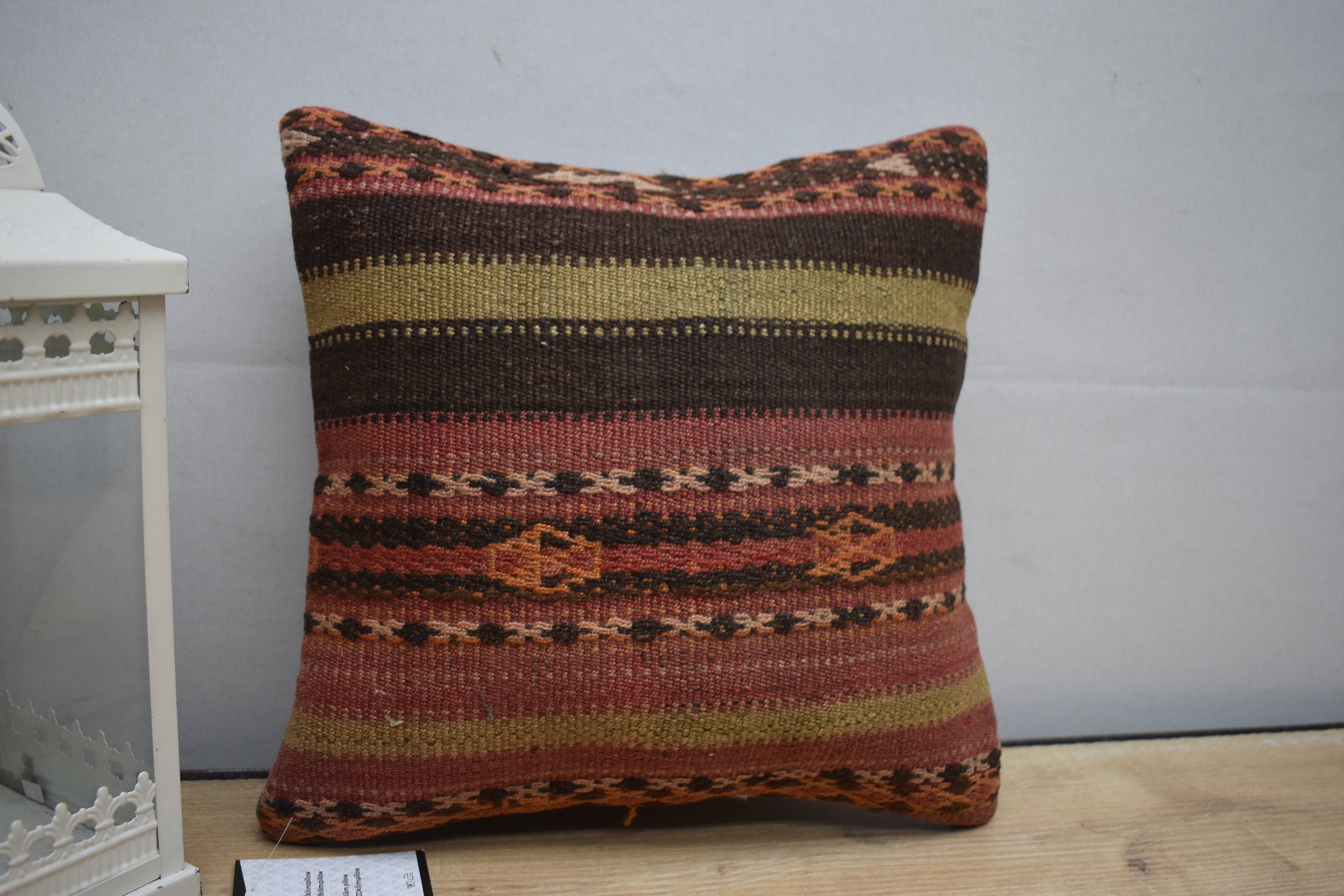 nomadic kilim cushion cover 01367 bohemian kilim pillow throw pillow home decor 14x14 decorative kilim pillow aztec kilim pillow