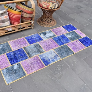 Turkish runner rug, Vintage rug, 2.6 x 6.1 Ft,Runner rug, Boho rug, Decorative rug, Oushak rug, Anatolian rug, Hallway rug, Wool rug ZDA0298