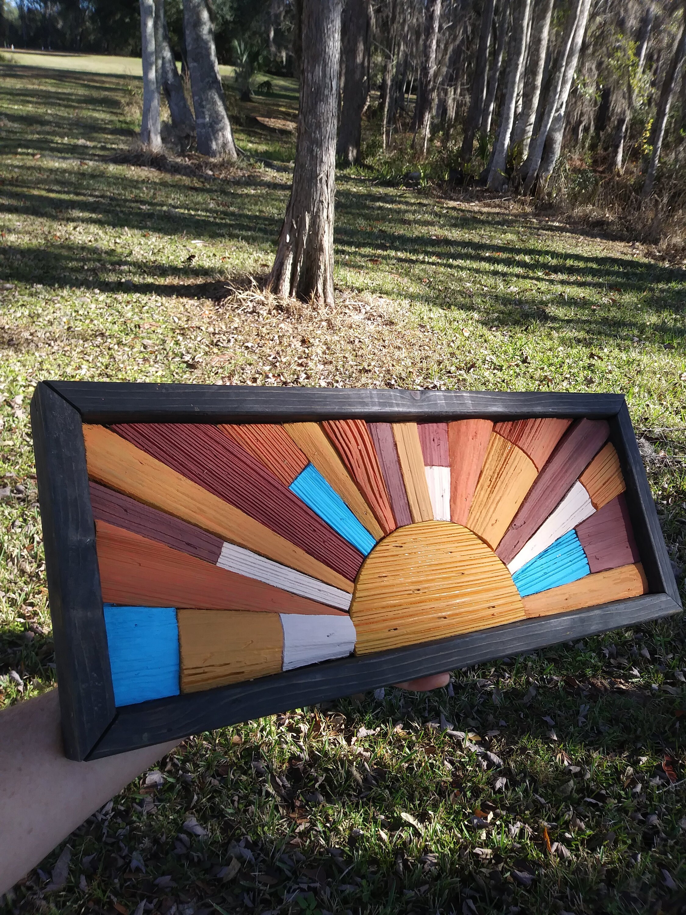 Wooden Sunrise Wall Art panoramic sunrise wall art Etsy