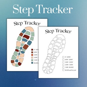 Dagelijkse staptracker voor de maand Bullet Journal Afdrukbare Bujo Kit Journaling Leuke leuke digitale Planner Idee Prompt Gewoonte Teller Track